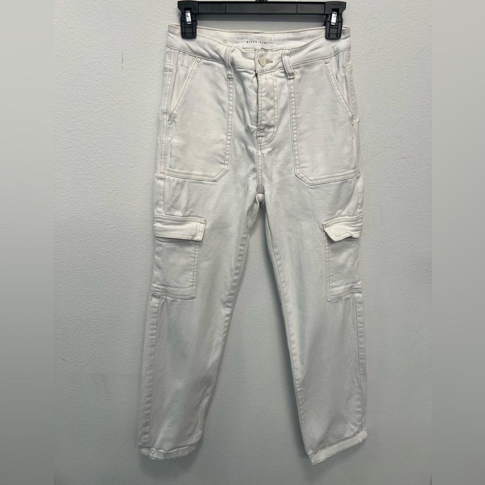 Risen Jeans White Cargo Pants Utility Style Size 5 / 27